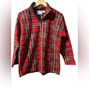 BIZZIT Collection Plaid 100% Polyester red sweater Size P/S